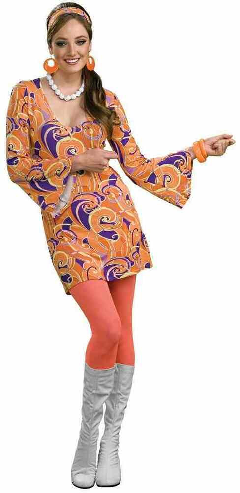 Flower Child Halloween Costume
 Tangerine Go Go 60 s Hippie Flower Child Disco Fancy Dress