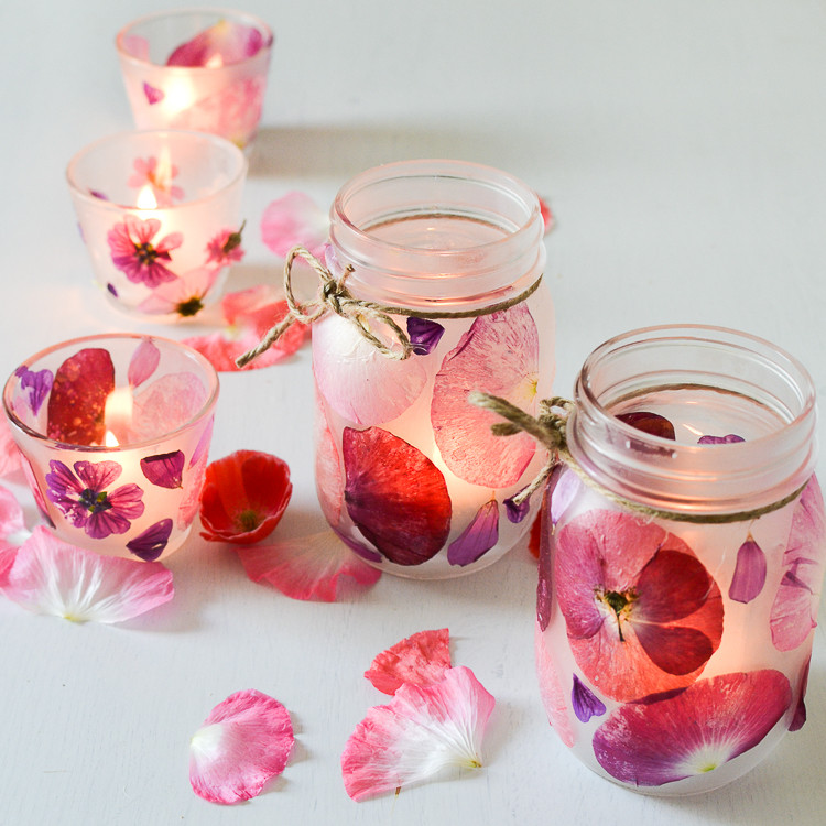 Flower Crafts For Adults
 Flower Petal Candle Holders