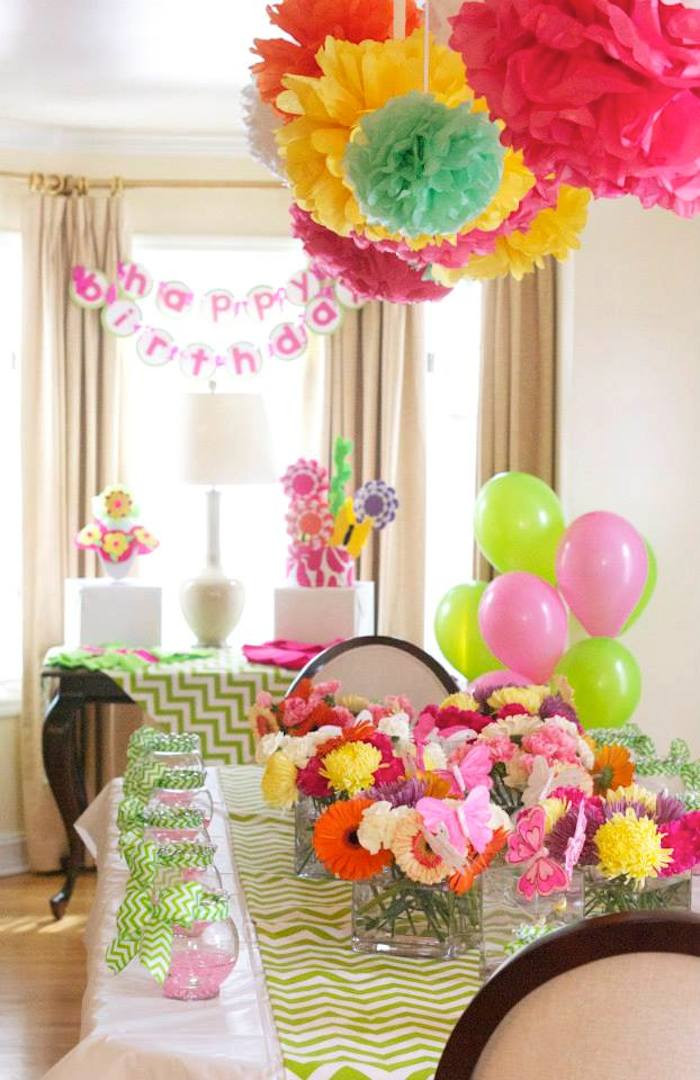 Flower Themed Birthday Party
 Kara s Party Ideas Flower Shop Themed Birthday Party via