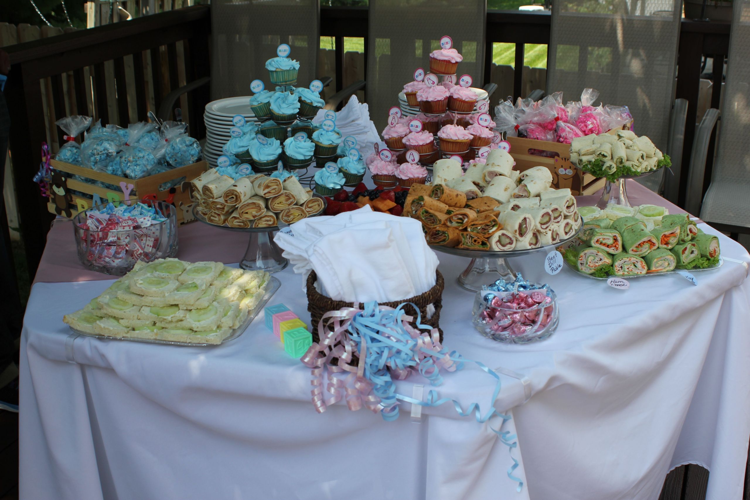 Food Ideas For Baby Gender Reveal Party
 Gender Reveal Party food table
