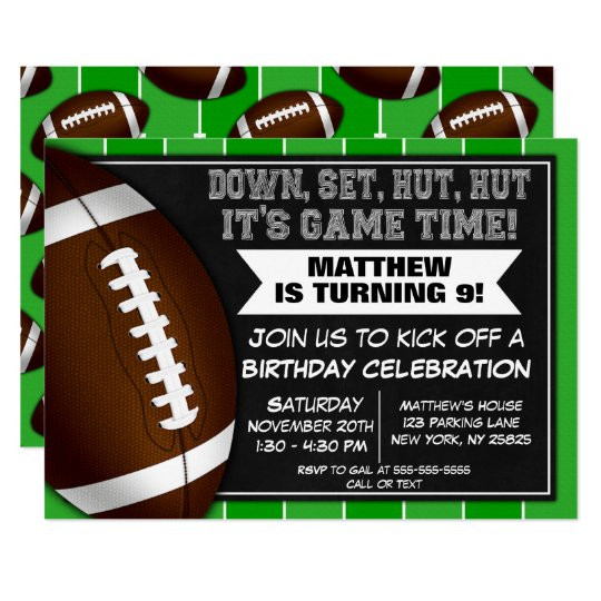 Football Birthday Invitations
 Football Player Birthday Cards