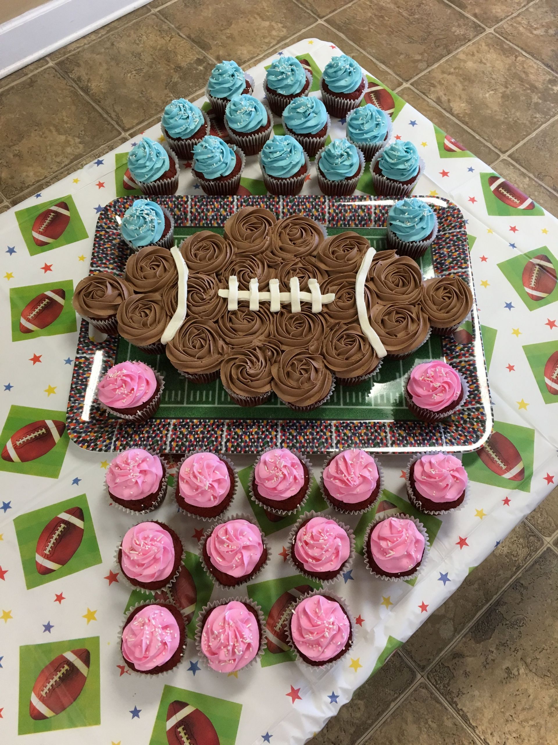 Football Themed Gender Reveal Party Ideas
 Angela Hudson Cakes Cupcake cake for football themed