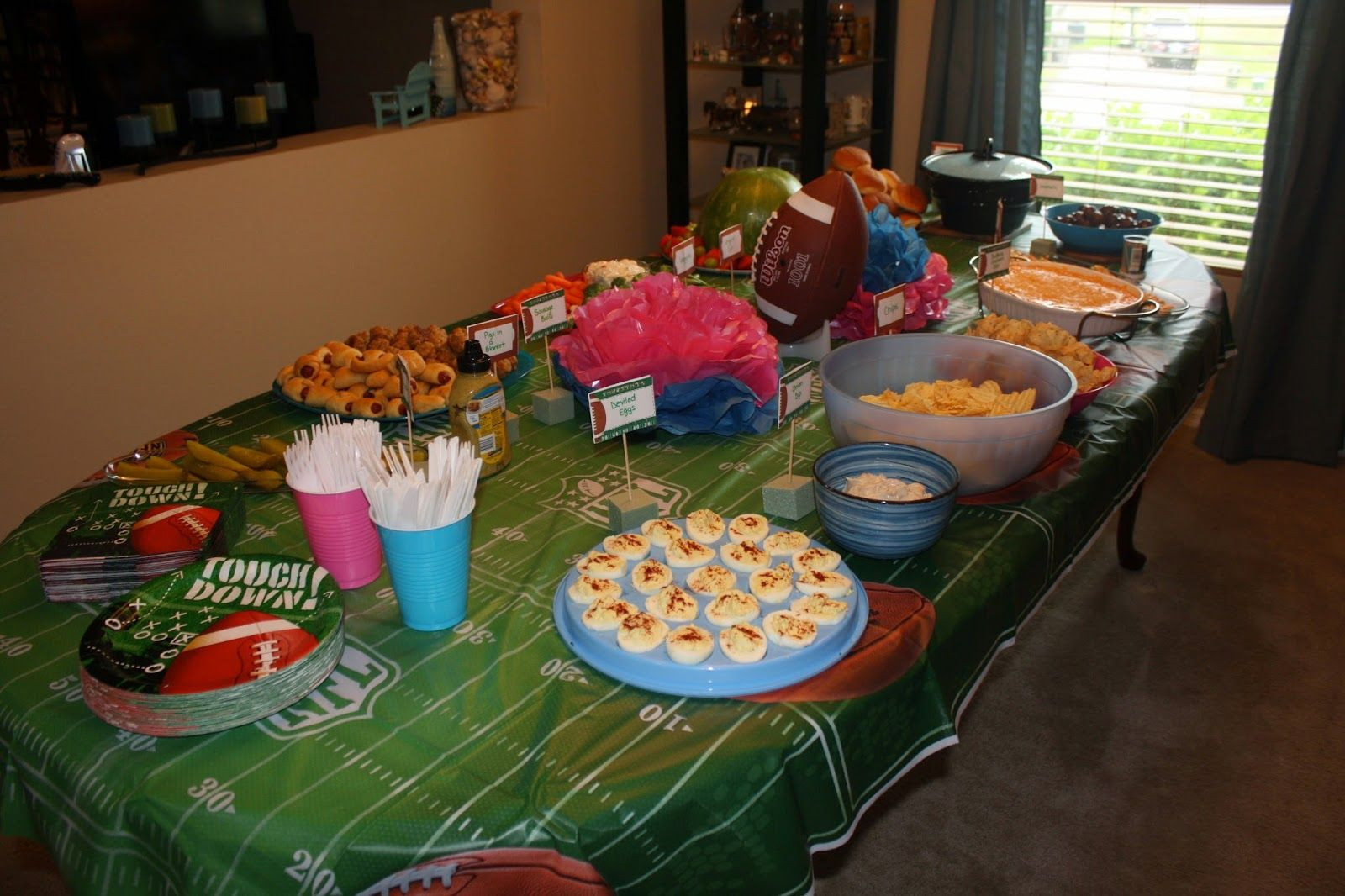 Football Themed Gender Reveal Party Ideas
 Touchdown Team BLUE