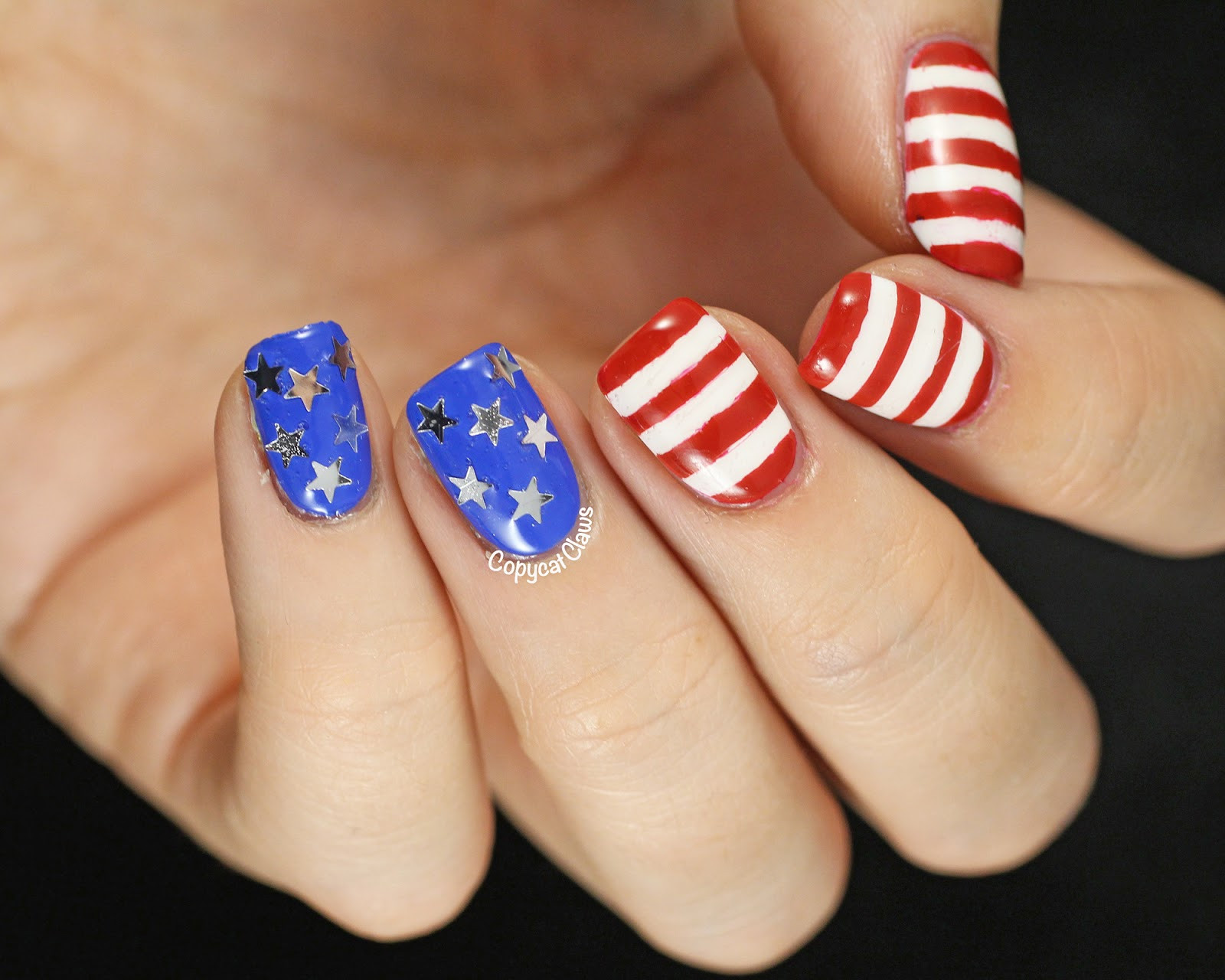 Fourth Of July Nail Art
 Copycat Claws Fourth of July Nails