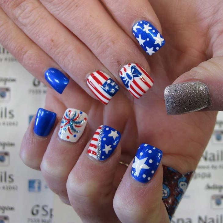 Fourth Of July Nail Art
 20 Fourth of July Nail Art Designs Ideas