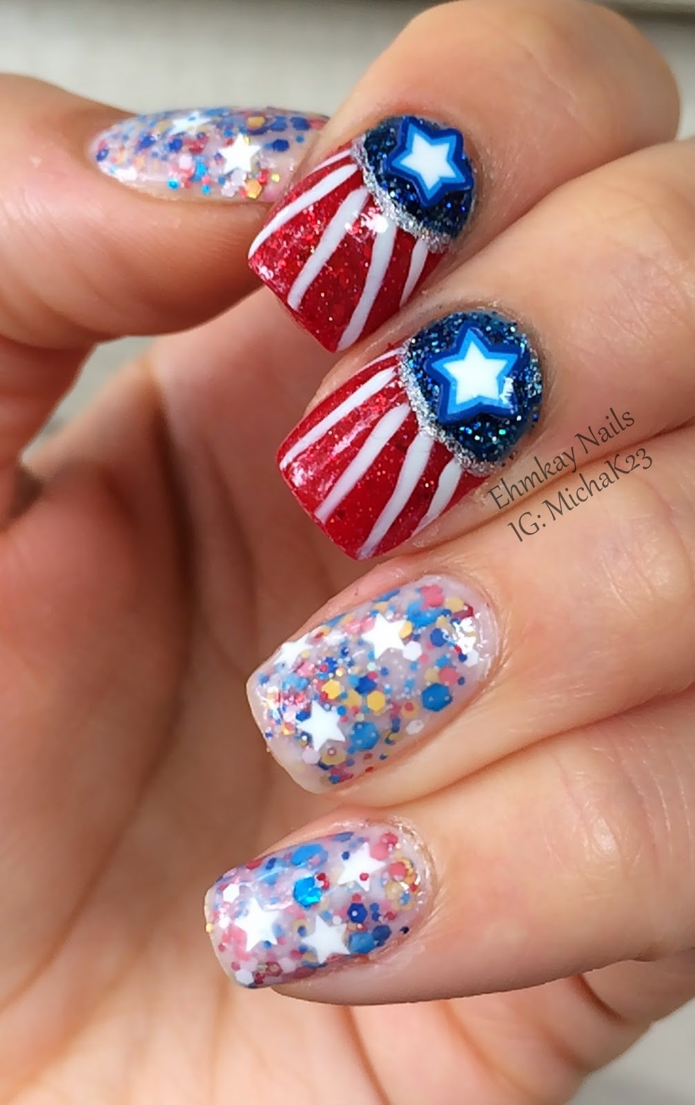 Fourth Of July Nail Art
 ehmkay nails Fourth of July Nail Art