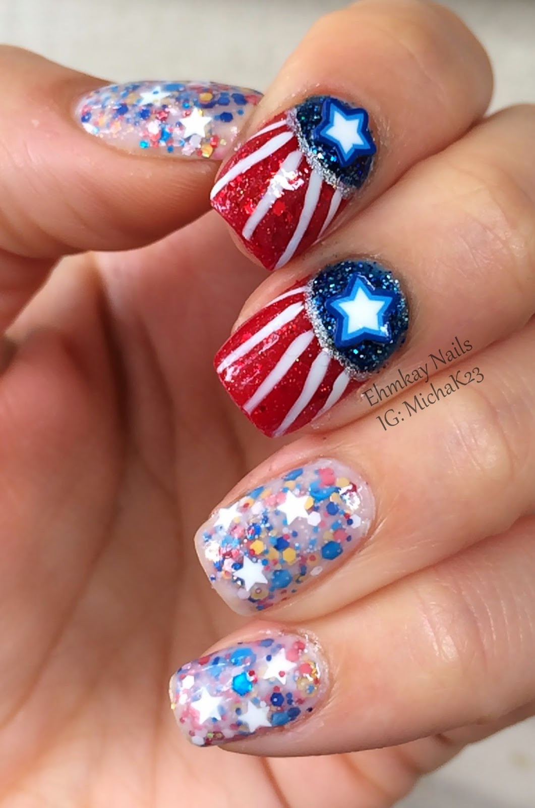 Fourth Of July Nail Art
 ehmkay nails Fourth of July Nail Art