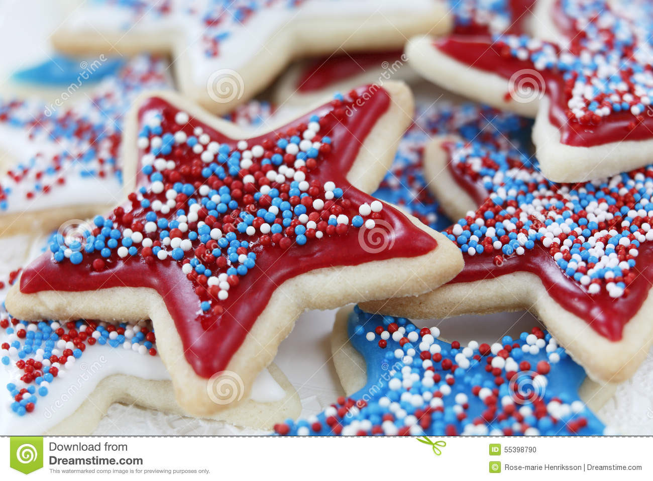Fourth Of July Sugar Cookies
 Sugar Cookies For 4th July Stock Image of sweet