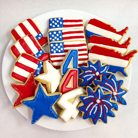Fourth Of July Sugar Cookies
 FOURTH of JULY COOKIES Decorated Sugar Cookie Gift Box 18