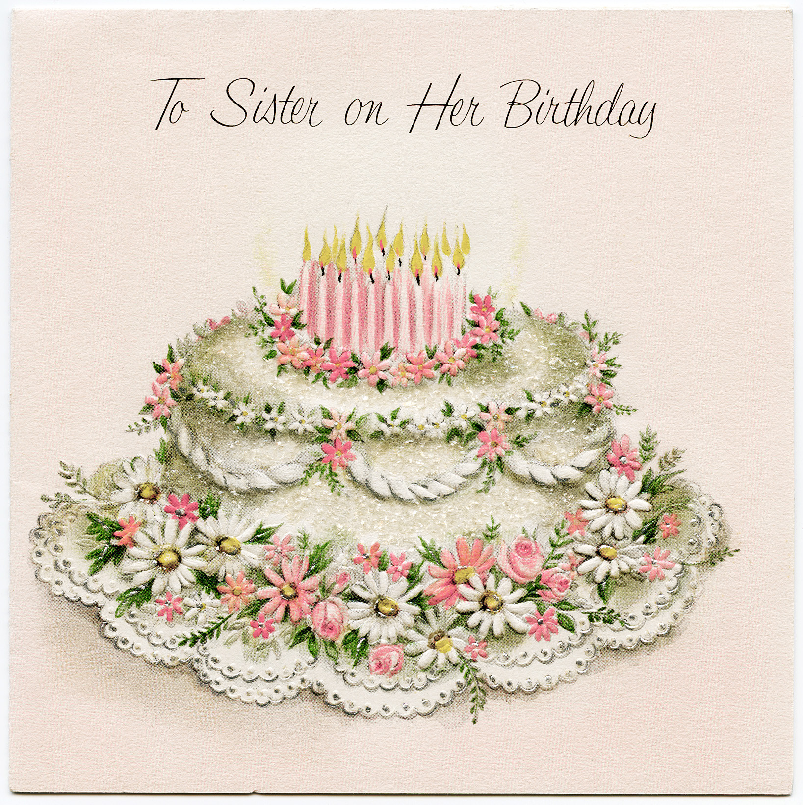 Free Birthday Cards For Sister
 Vintage Sister Birthday Greeting Card Old Design Shop Blog