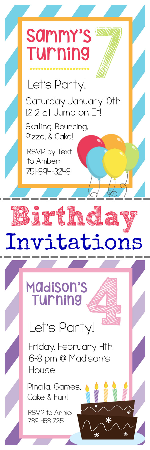 Free Birthday Invitation Templates
 Free Printable Birthday Invitation Templates