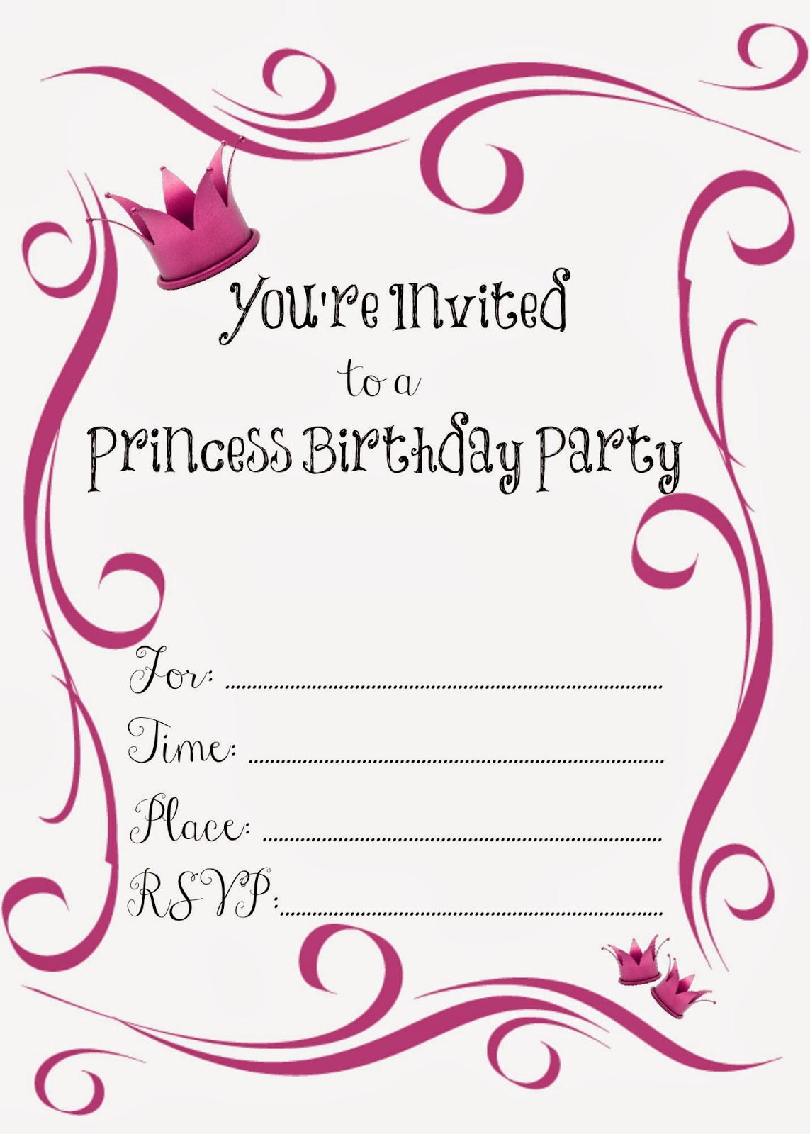 Free Birthday Invitations To Print
 Free Birthday Party Invitations for Girl – FREE Printable