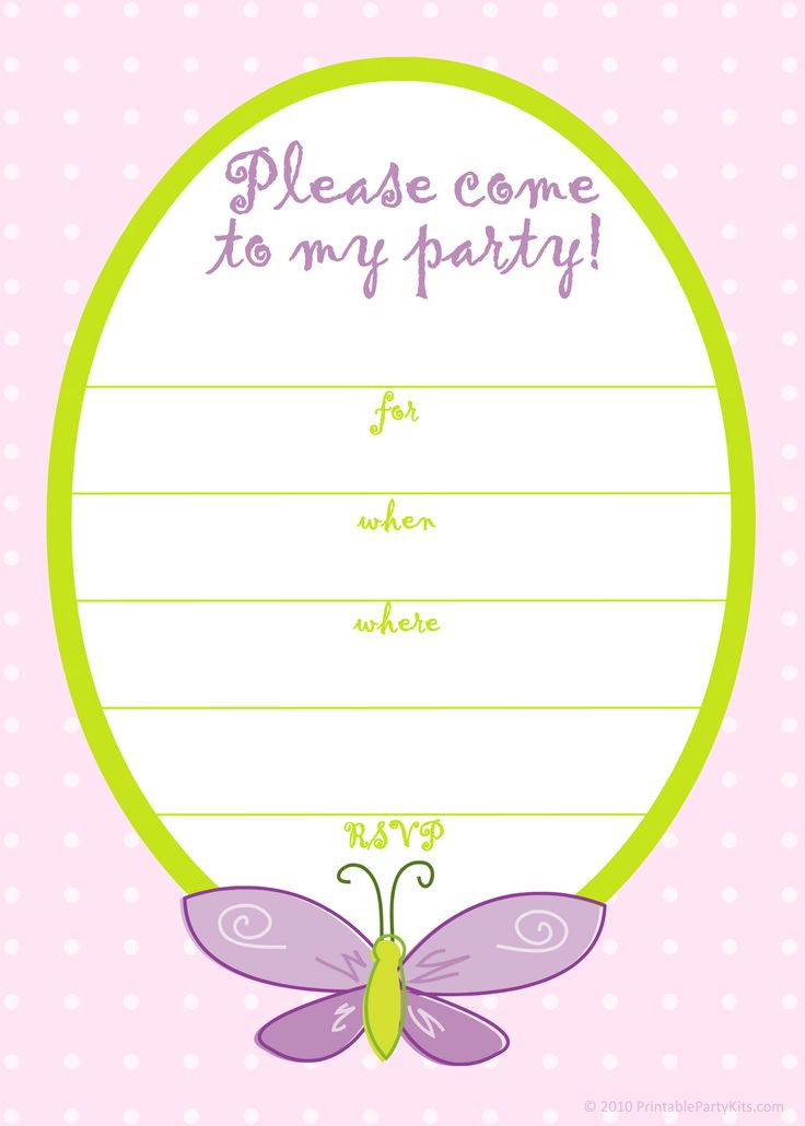 Free Birthday Party Invitations Templates
 Butterfly Birthday Invitations Template – Bagvania