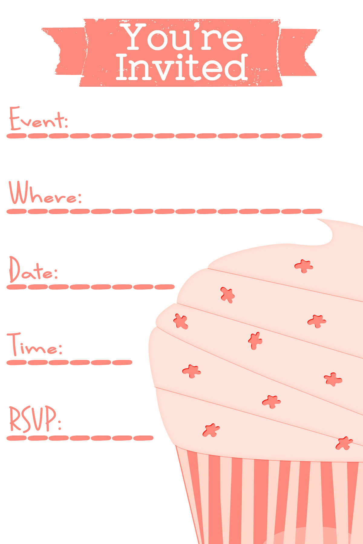 Free Birthday Party Invitations Templates
 Free Party Invitation Template – Cupcake Clipart