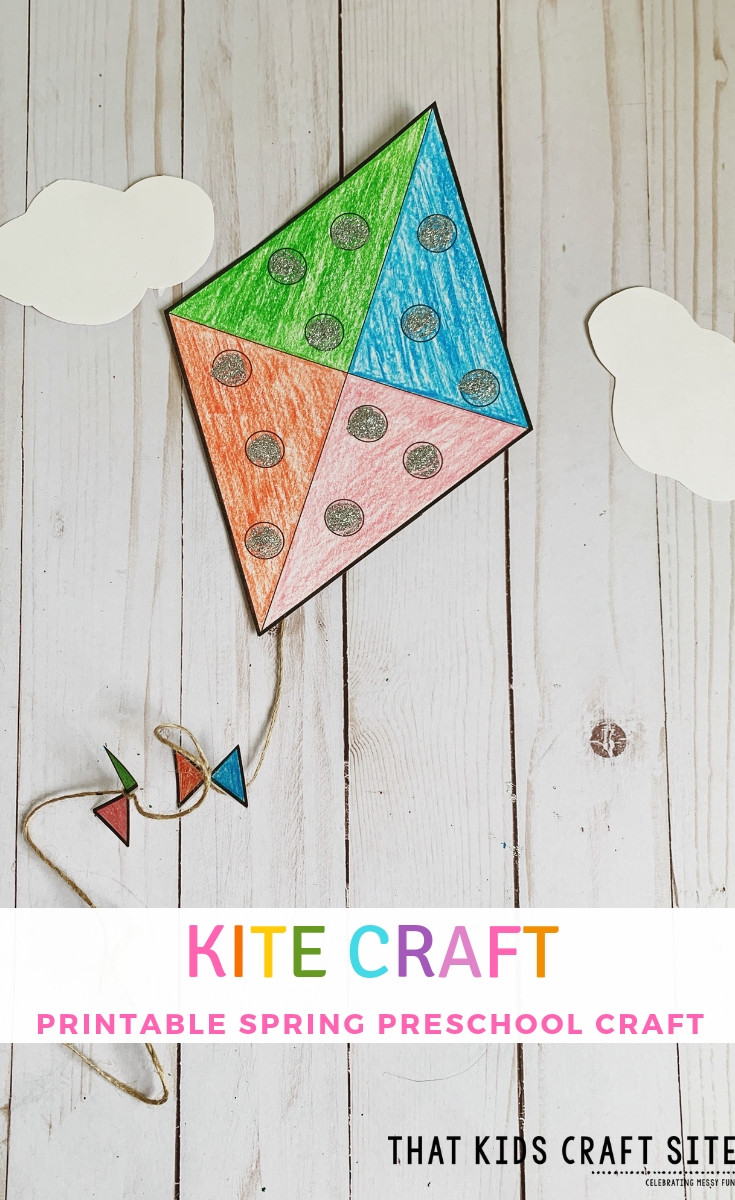 Free Crafts For Preschoolers
 Kite Craft for Preschool Free Printable Template That