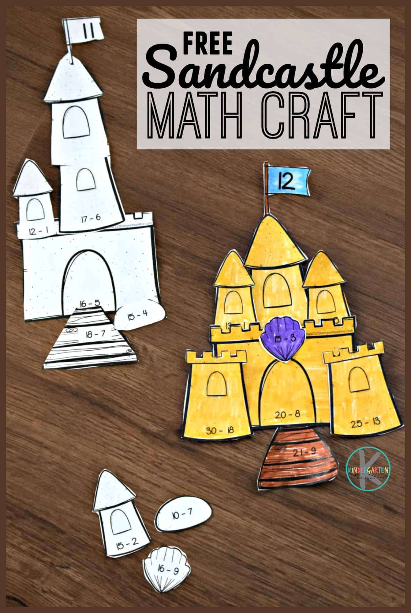 Free Crafts For Preschoolers
 Sandcastle Subtraction Math Craft