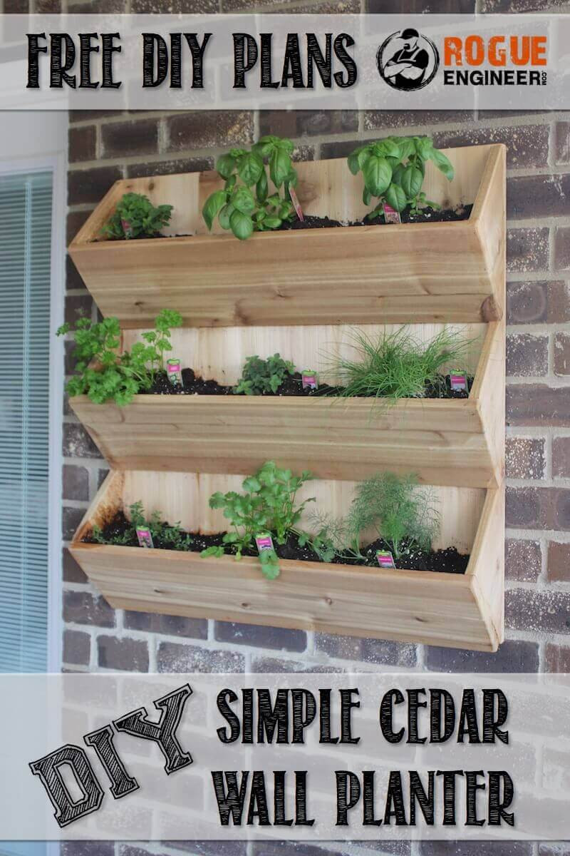 Free DIY Plans
 Cedar Wall Planter Free DIY Plans  Rogue Engineer