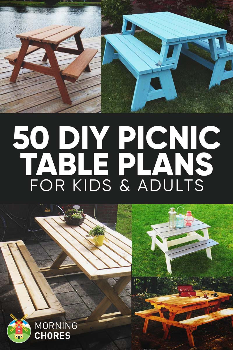 Free DIY Plans
 50 Free DIY Picnic Table Plans for Kids and Adults