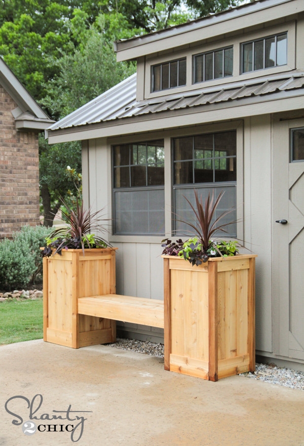 Free DIY Plans
 DIY Planter Box Bench Shanty 2 Chic