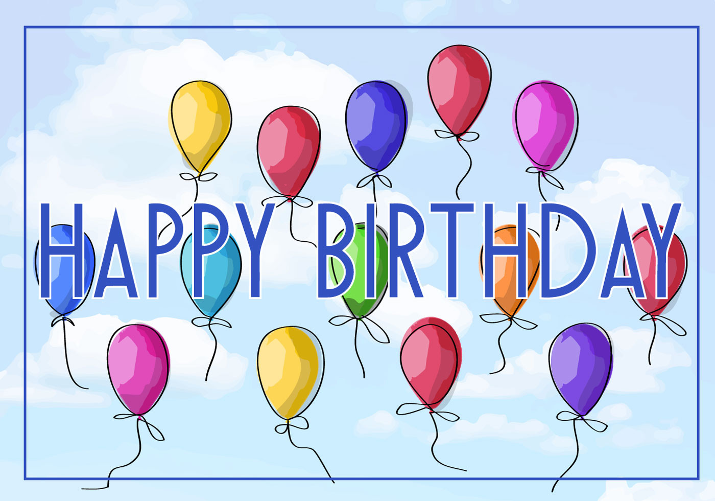 Free E-cards Birthday
 Free Vector Illustration of a Happy Birthday Greeting Card