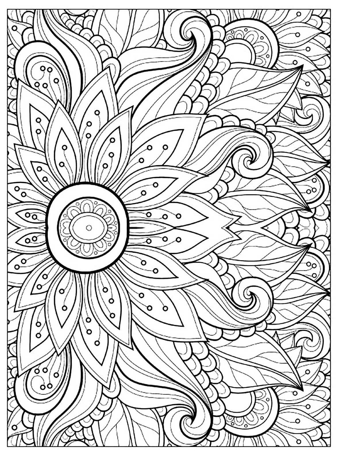 Free Flower Coloring Pages For Kids
 Flowers to for free Flowers Kids Coloring Pages