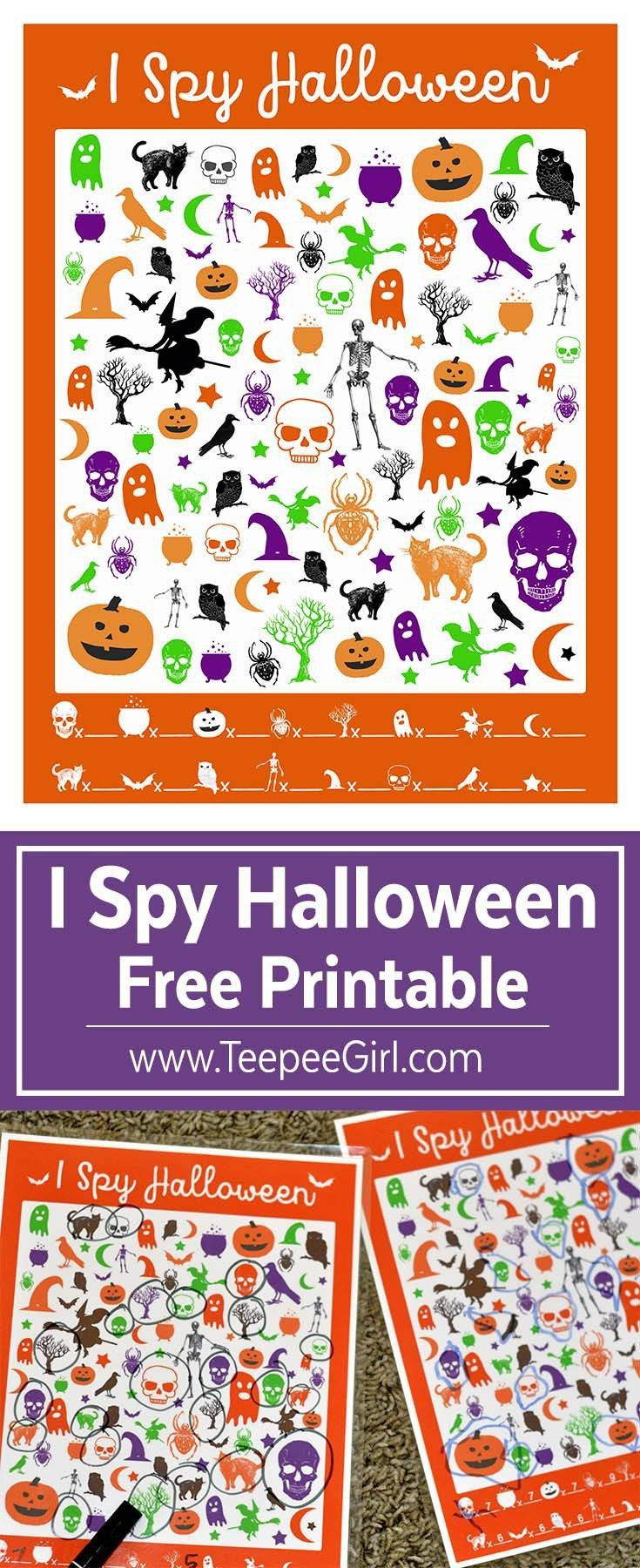 Free Halloween Party Game Ideas
 Free I Spy Halloween Printable Game