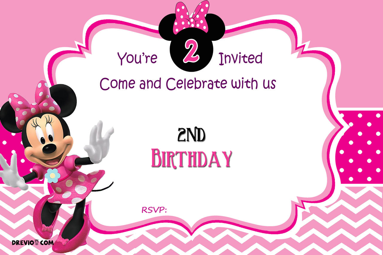 Free Printable Minnie Mouse Birthday Invitations
 FREE Minnie Mouse 2nd Birthday Invitation Template