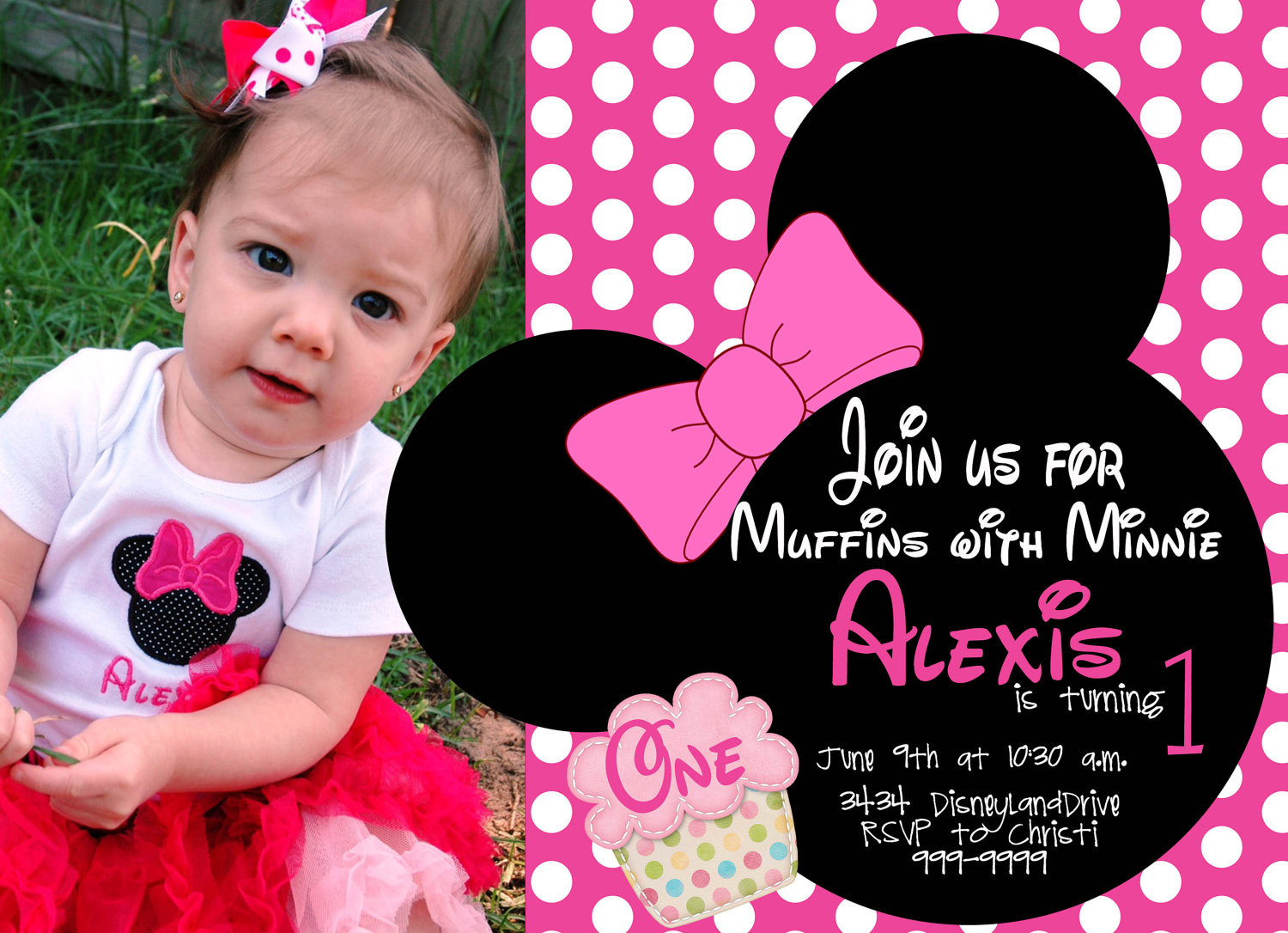 Free Printable Minnie Mouse Birthday Invitations
 Minnie Mouse First Birthday Invitations