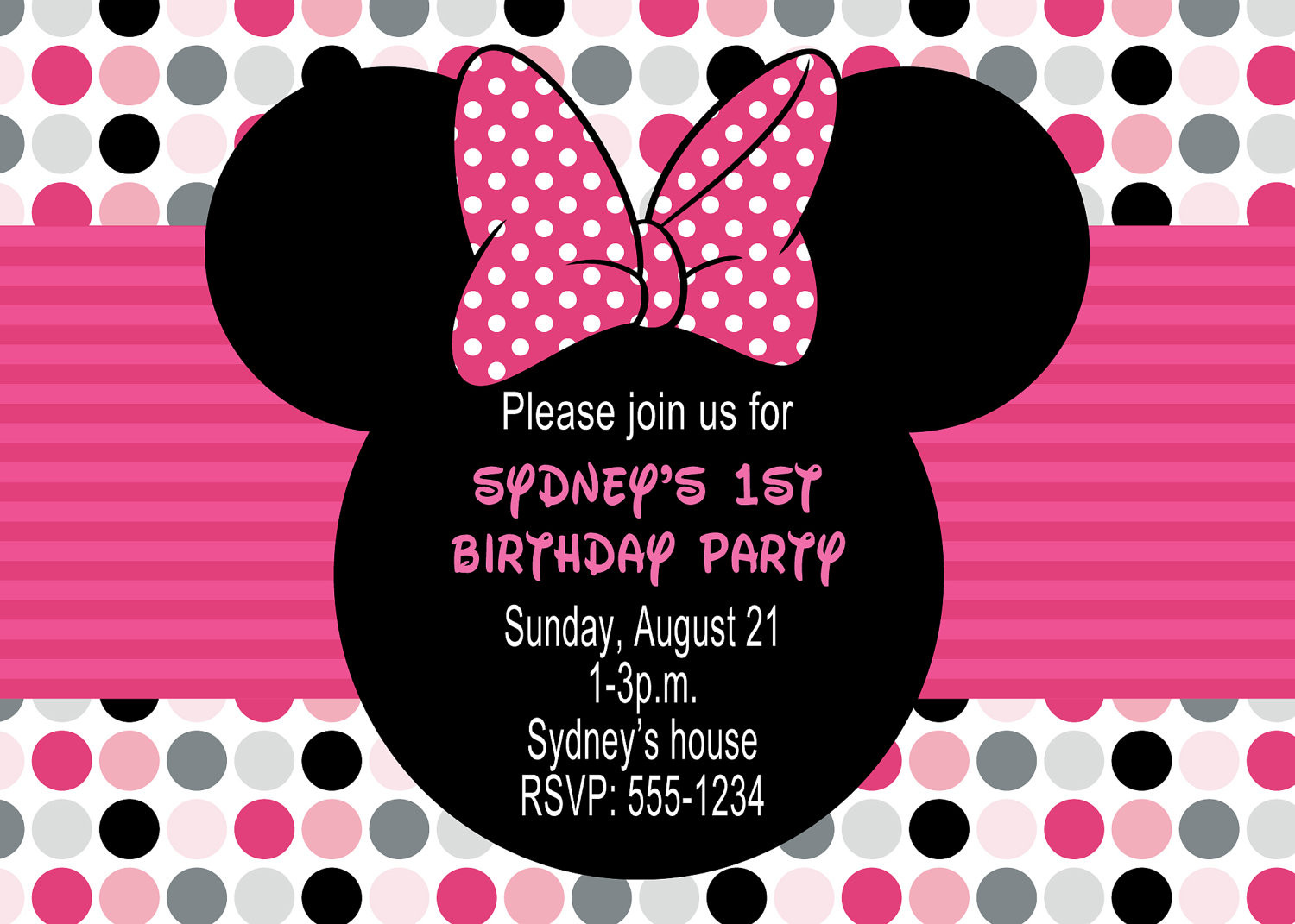 Free Printable Minnie Mouse Birthday Invitations
 Minnie Mouse Birthday Party Invitations