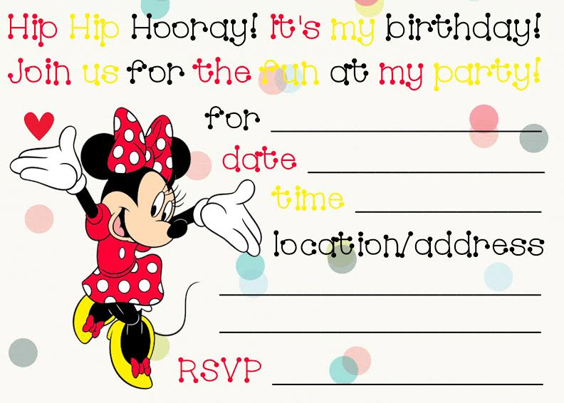 Free Printable Minnie Mouse Birthday Invitations
 32 Superb Minnie Mouse Birthday Invitations