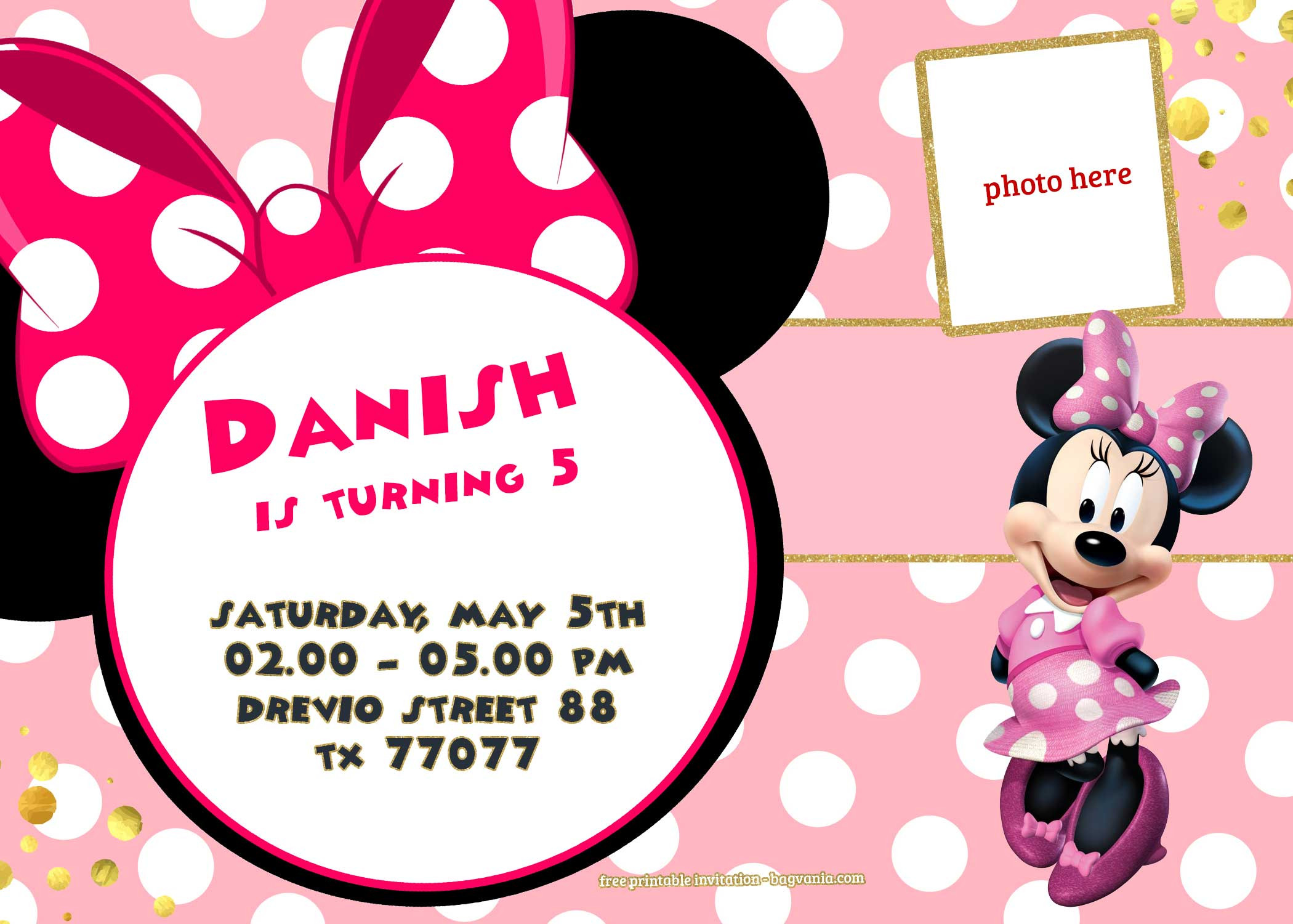 Free Printable Minnie Mouse Birthday Invitations
 FREE Printable Minnie Mouse Invitation Template Polka