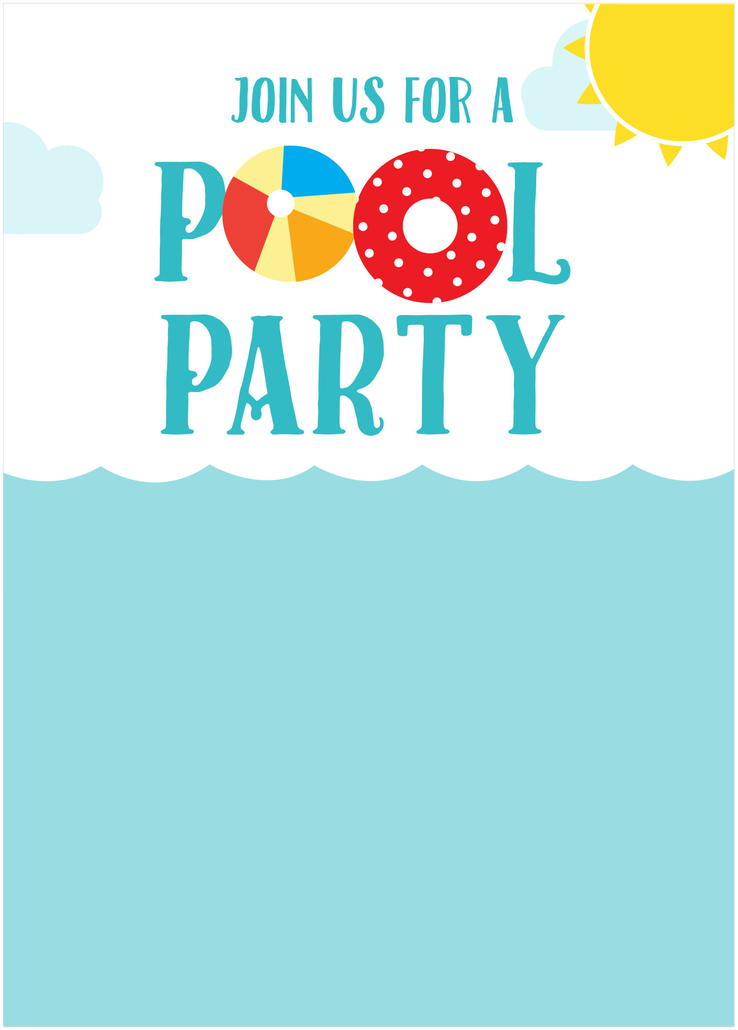 Free Printable Pool Party Birthday Invitations
 45 Pool Party Invitations