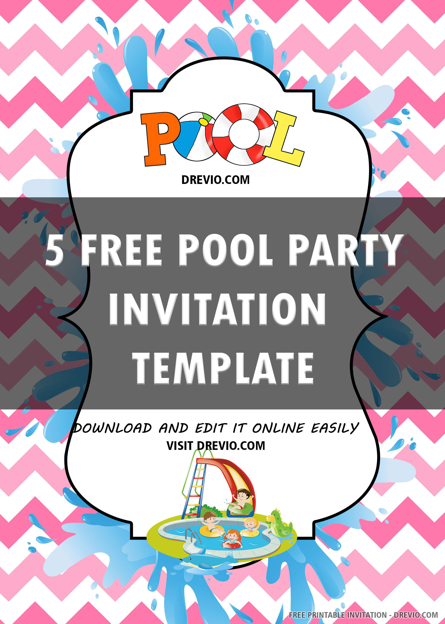 Free Printable Pool Party Birthday Invitations
 Free Printable Pool Party Invitation Templates