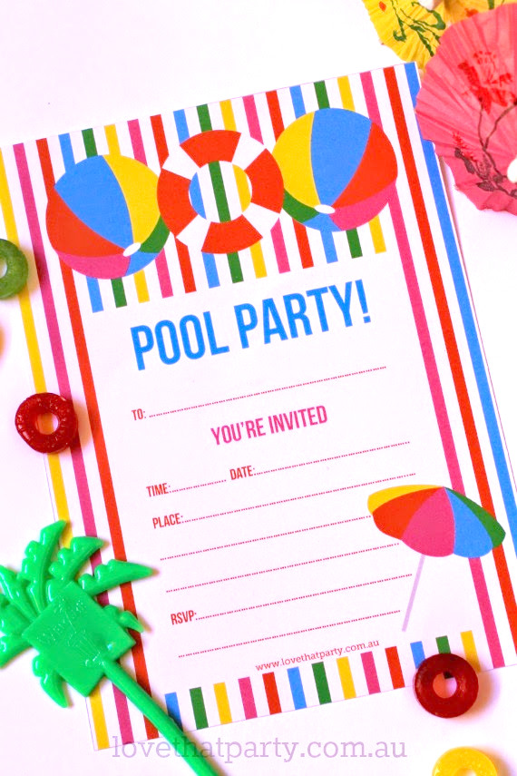 Free Printable Pool Party Birthday Invitations
 Free Printable Summer Pool Party Invitation The Girl