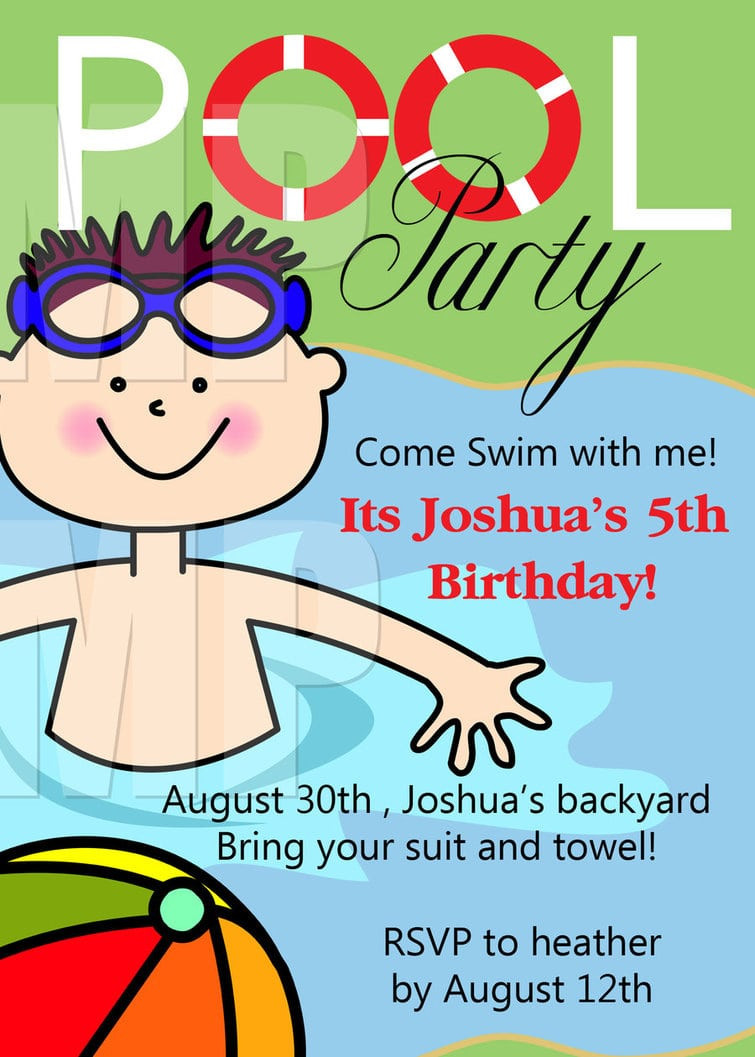 Free Printable Pool Party Birthday Invitations
 Pool Party Birthday Invitations Printable Free