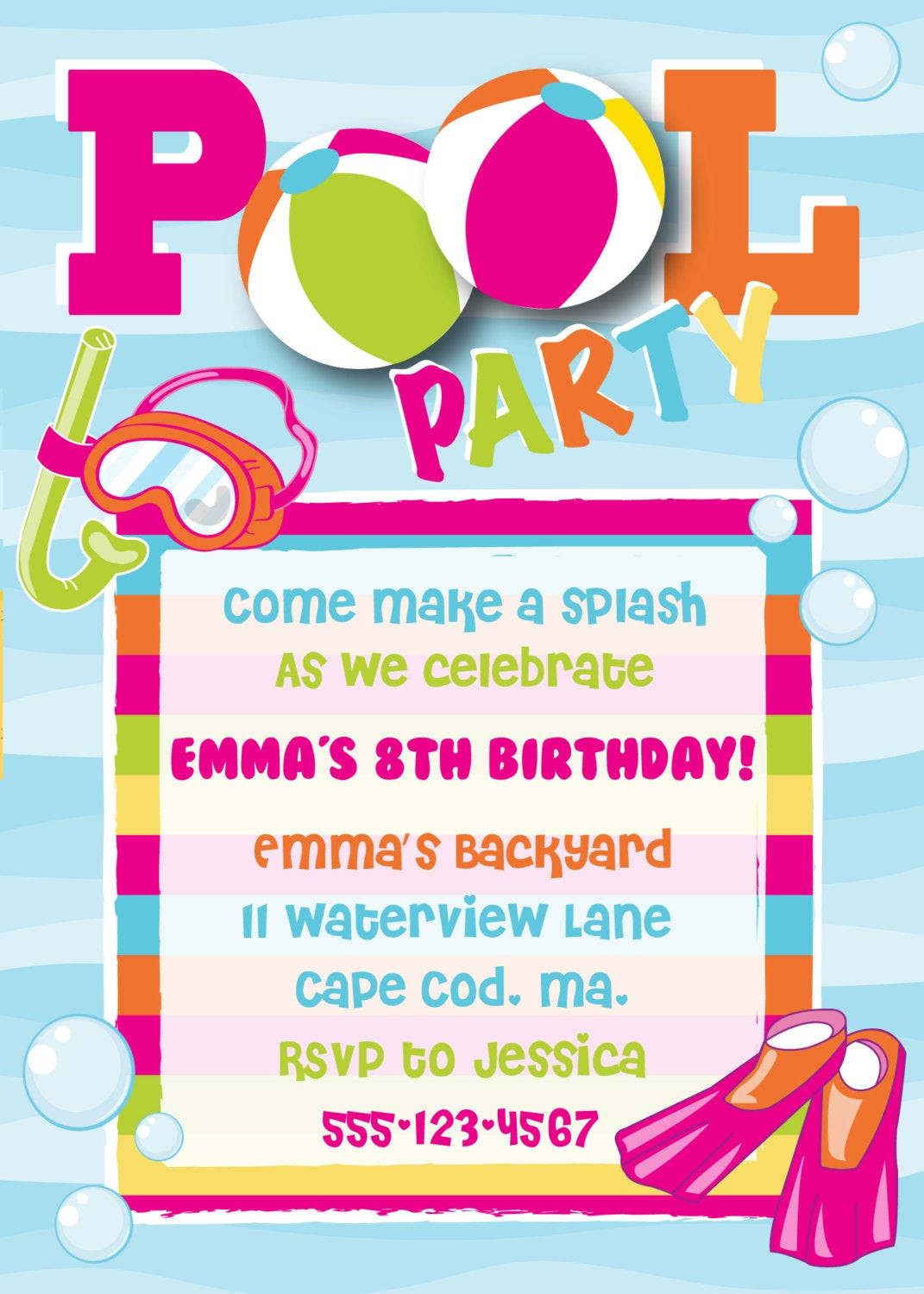 Free Printable Pool Party Birthday Invitations
 How To Make A Jpeg Party Invitation