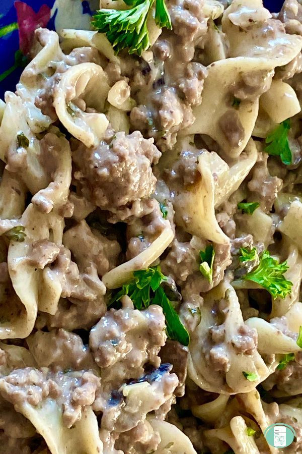 Freezer Beef Stroganoff
 This easy ground beef stroganoff can even be made ahead as
