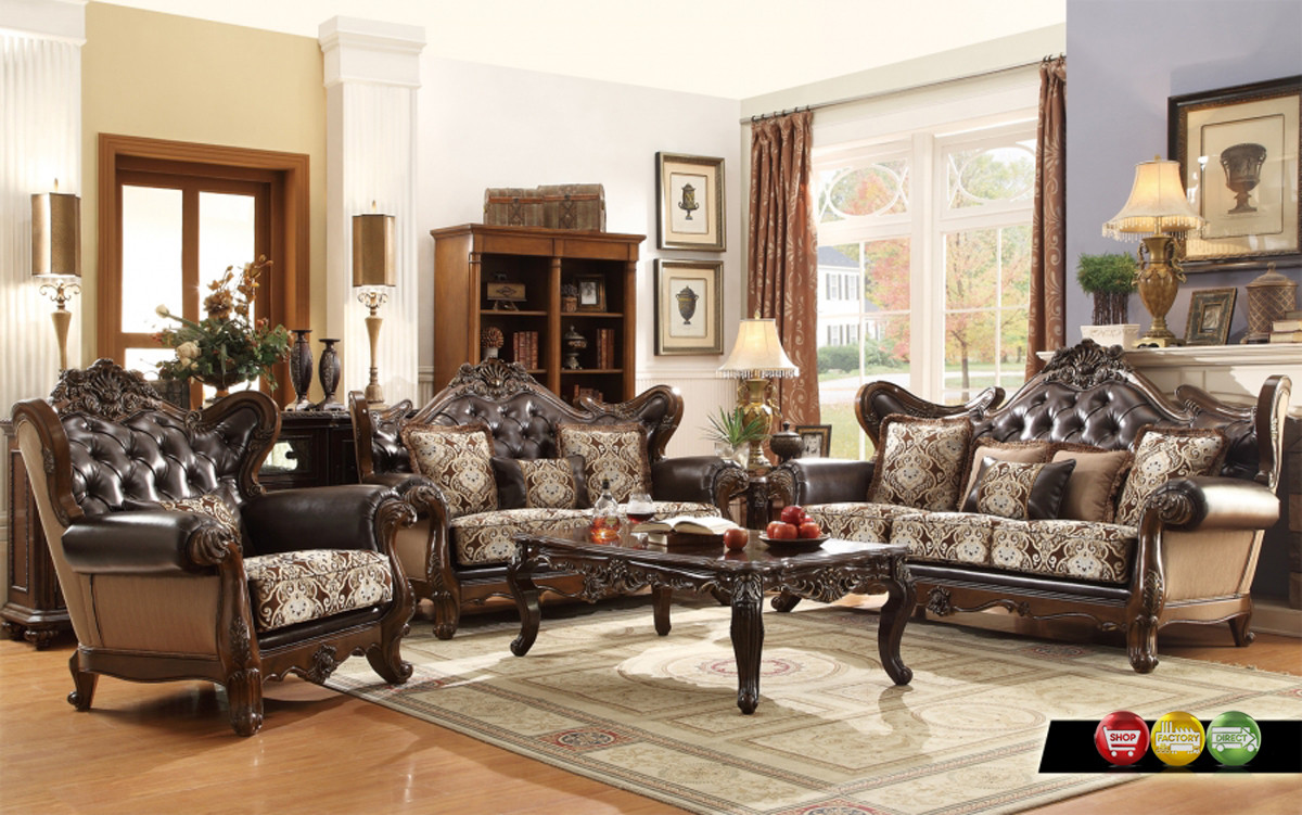 French Country Living Room Chairs
 Ornate Antique Style French Provincial Traditional Brown