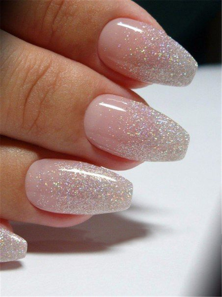 French Ombre Nails With Glitter
 20 French Fade With Nude And White Ombre Acrylic Nails