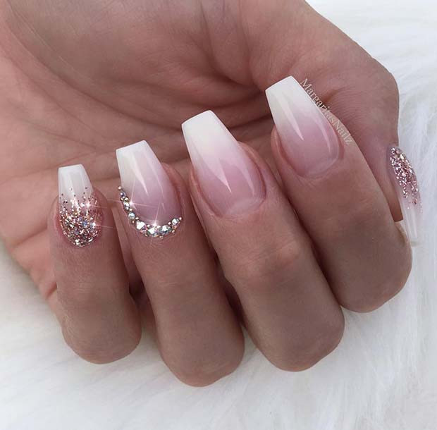 French Ombre Nails With Glitter
 21 of the Most Beautiful French Ombre Nails crazyforus