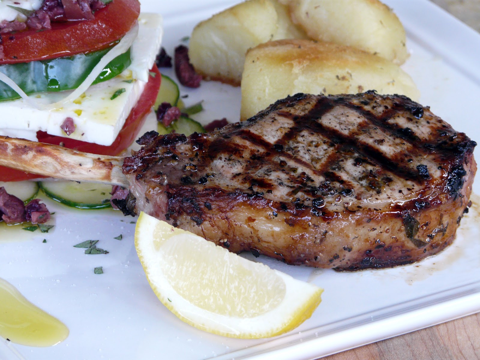Frenching Pork Chops
 Thibeault s Table Greek Dinner