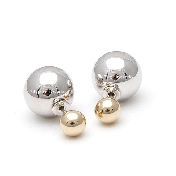 Front And Back Earrings
 ball studs ball earrings front and back front by