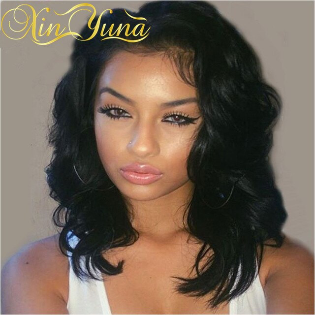 Front Wave Hairstyle Female
 8A Short Human Hair Bob Wavy Wigs For Black Women Full