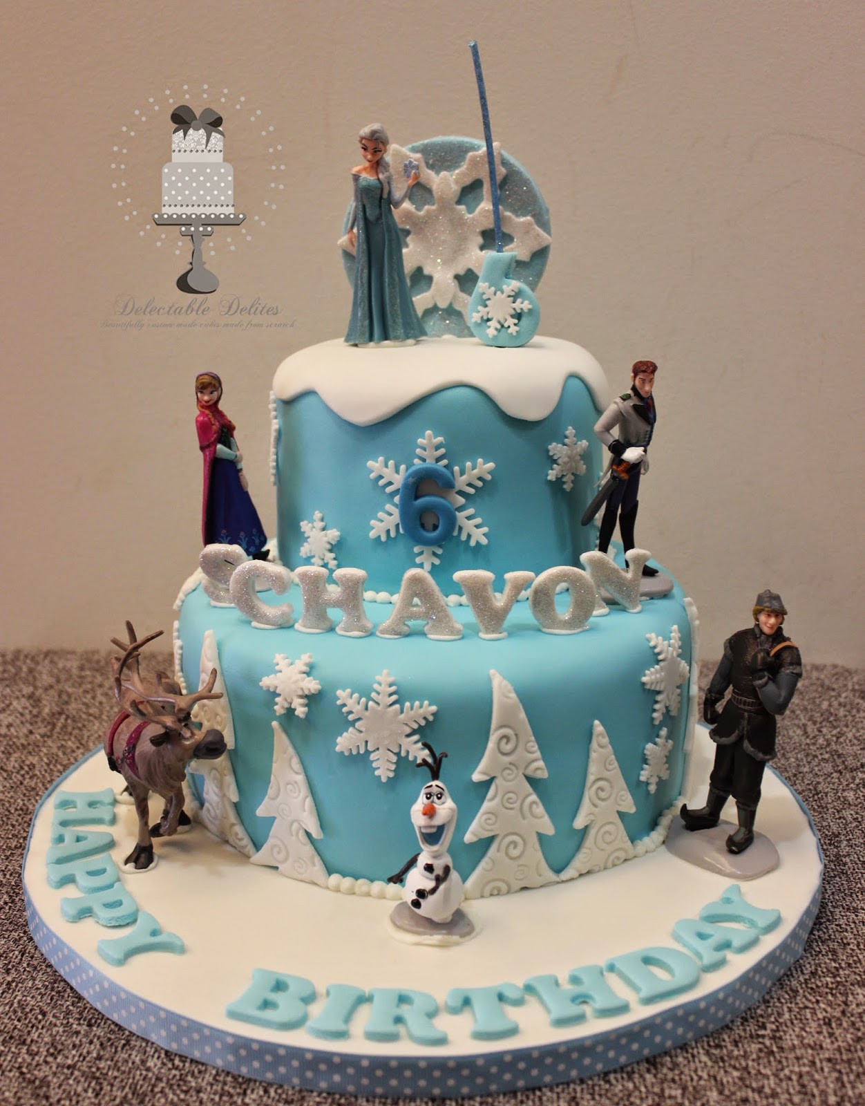Frozen Birthday Cakes
 Delectable Delites Disney Frozen theme cake