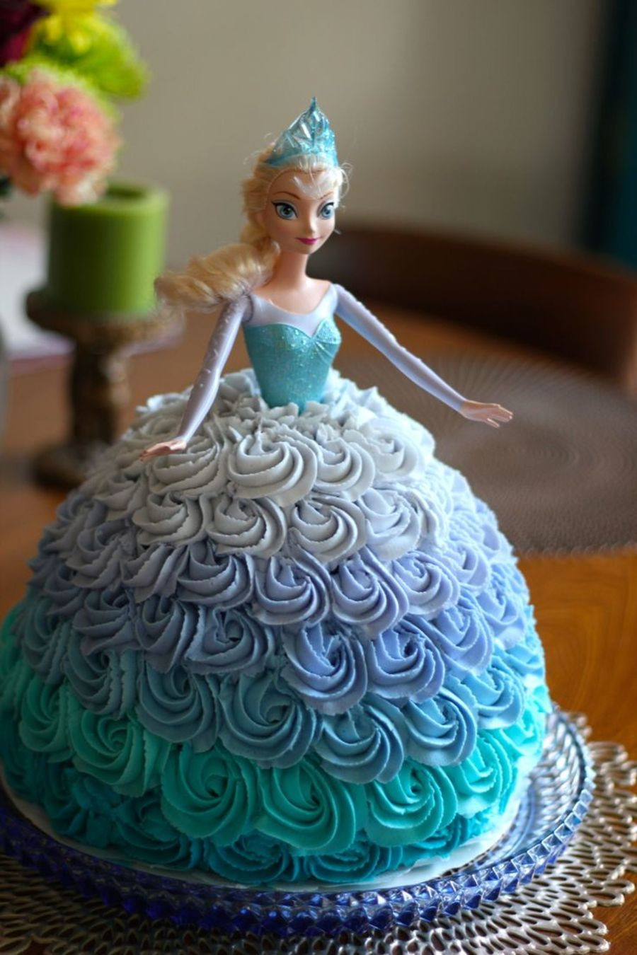 Frozen Themed Birthday Cake
 Elsa Doll Cake For A Frozen Themed Birthday Party