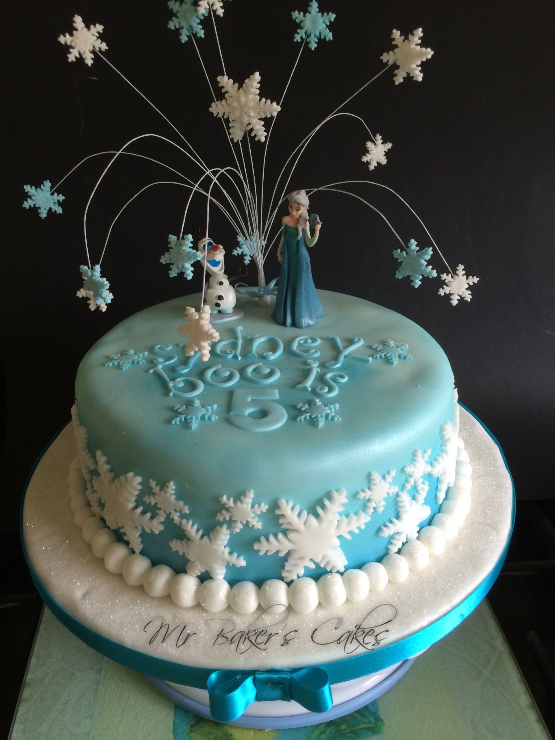Frozen Themed Birthday Cake
 Frozen single tier cake With images