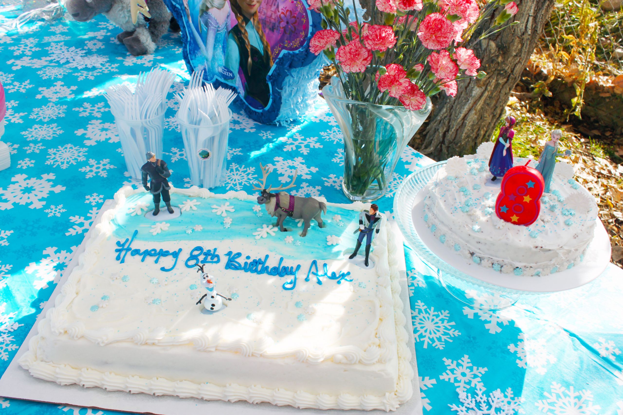 Frozen Themed Birthday Cake
 My Daughters outdoor “Frozen” Birthday Party in November