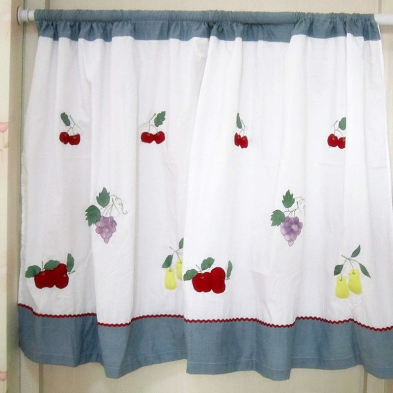 Fruit Kitchen Curtain
 Aliexpress Buy 2PCS 75x76CM rustic fruit embroidered