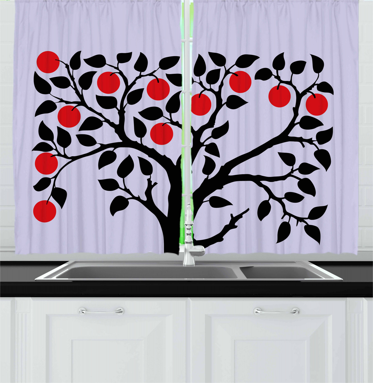 Fruit Kitchen Curtain
 Apple Fruit Kitchen Curtains 2 Panel Set Window Drapes 55