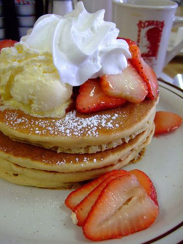 Fruit Staple In Desserts
 FLUFFY Stacked Pancakes with Fresh Fruit a breakfast